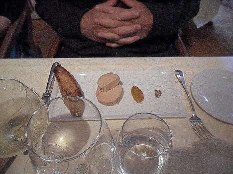 20110501_sam_0146_es71 starter: Le foie gras de canard mi-cuit, confiture acidulée de mangue et citron vert